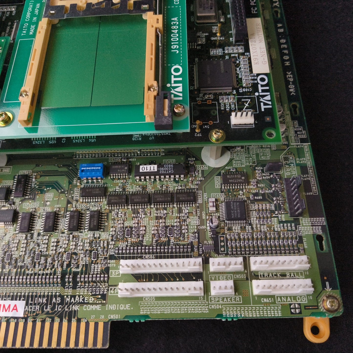 TAITO G-NET Arcade Motherboard (A Board) JAMMA with Backup Board, Working, Japan