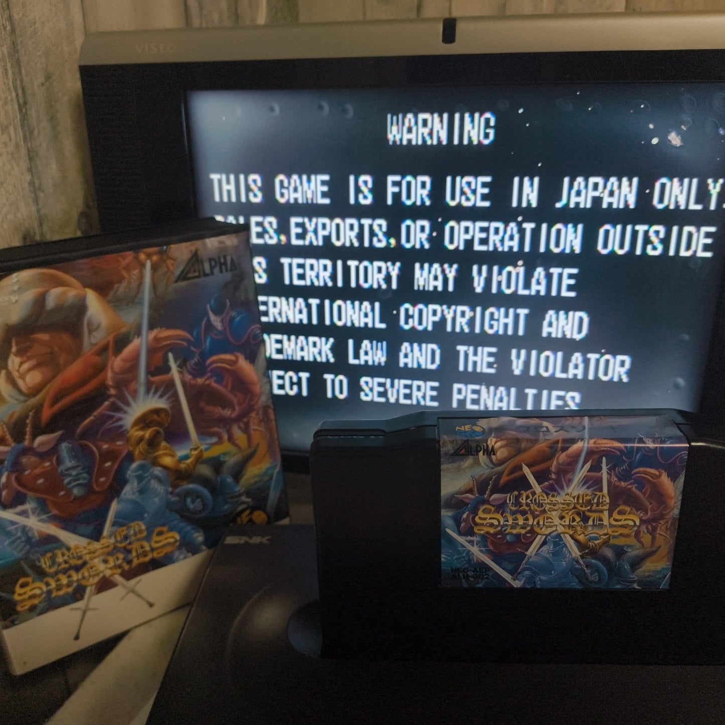 CROSSED SWORDS SNK NEO GEO AES Cartridge, Manual, Boxed set, Working, Japan