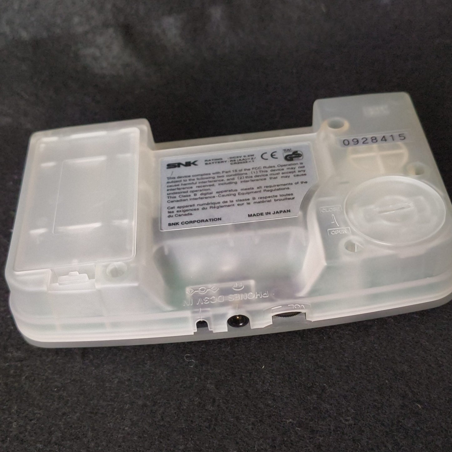 SNK NEOGEO POCKET Color Clear Console W/Manual and Box set, Working, Japan