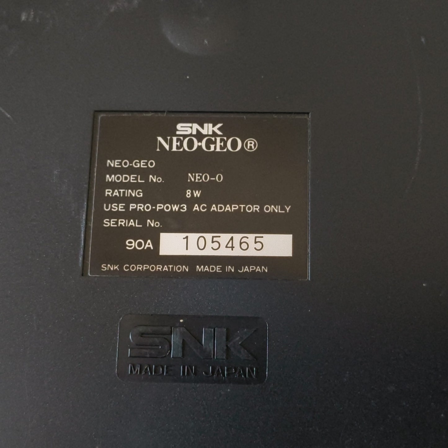 SNK NEOGEO AES ROM cartridge system Console NEO-0, w/PSU, Pad, Box set, Japan