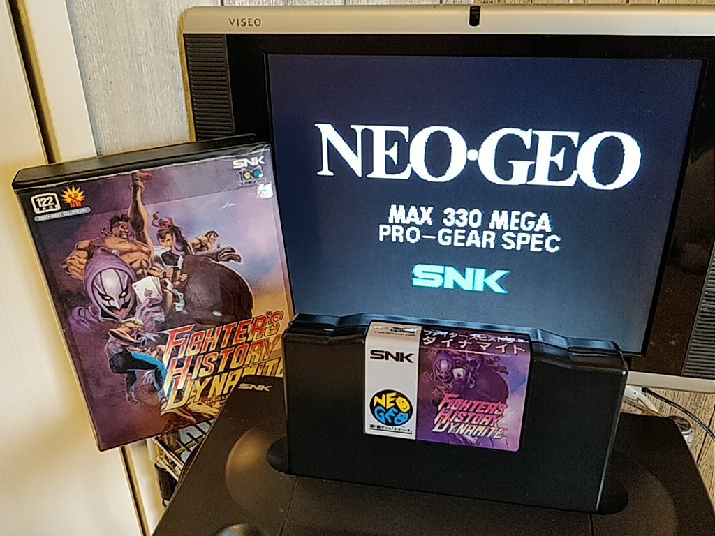 FIGHTER'S HISTORY SNK NEO GEO AES Cartridge w/ Manual, Box, Working, Japan