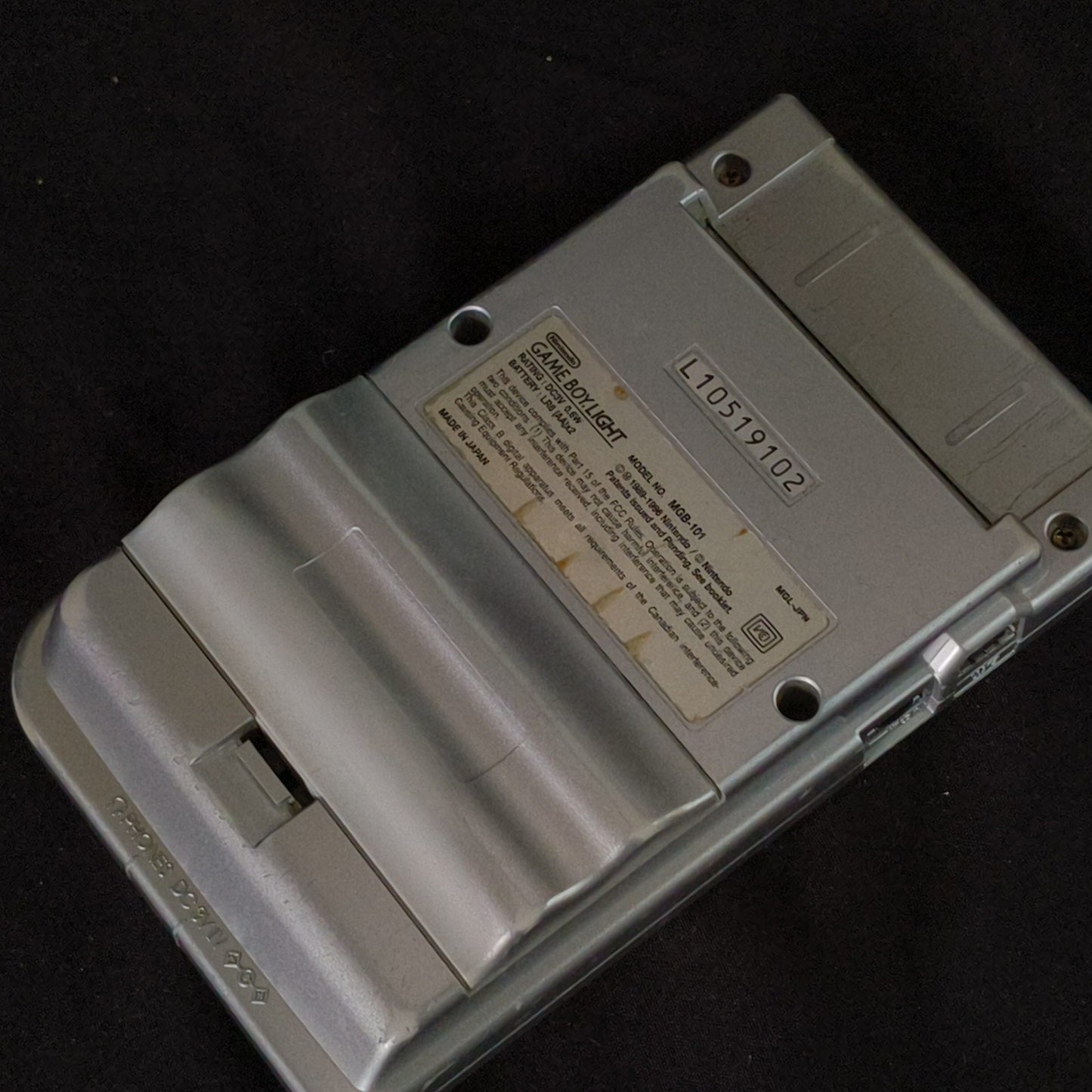 Used, Nintendo Gameboy Light Silver color console MGB-101, Working, Japan