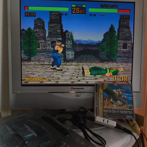 SEGA Saturn SS Limited Derby Stallion Blue Skeleton Console HST-3220, Working
