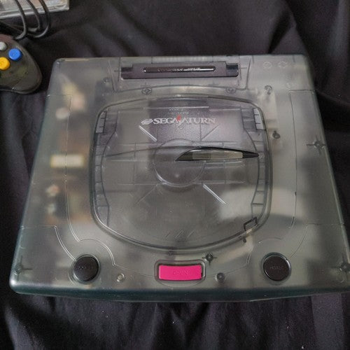 SEGA Saturn SS Limited Derby Stallion Blue Skeleton Console HST-3220, Working