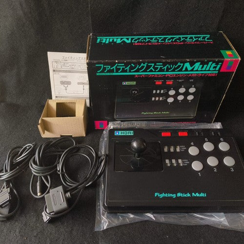 Hori Arcade Fighting Stick Multi for SNES, PC Engine, Megadrive Boxed set, Japan