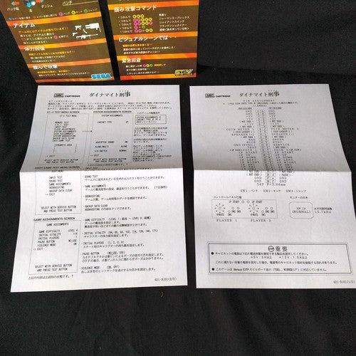 Dynamite Deka SEGA STV System Cartridge,Instruction Card set, Working, Japan