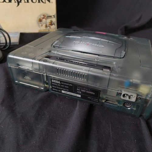 SEGA Saturn SS Limited Derby Stallion Blue Skeleton Console HST-3220, Working