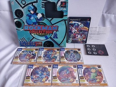 Rockman Megaman Collection Special Box PS1 PS2 7 Discs Pin Badges Not Tested