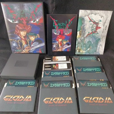 Emerald Dragon X68000 Glodia RPG Complete CIB Floppy Disk Working Rare Japan
