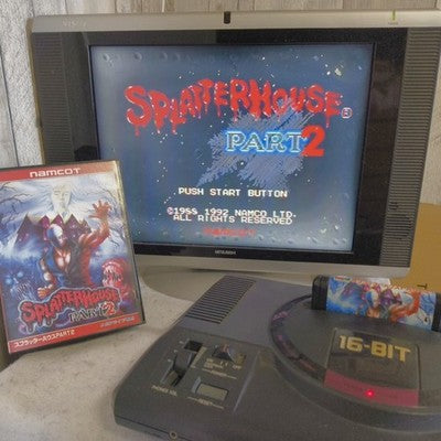 Namco Splatterhouse Part 2 Sega Mega Drive Cartridge Box Manual Working Japan