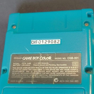 Game Boy Color Teal Nintendo Console CGB-001 Boxed Working No Game Cart Japan
