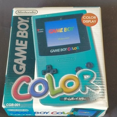 Game Boy Color Teal Nintendo Console CGB-001 Boxed Working No Game Cart Japan