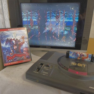 Namco Splatterhouse Part 2 Sega Mega Drive Cartridge Box Manual Working Japan