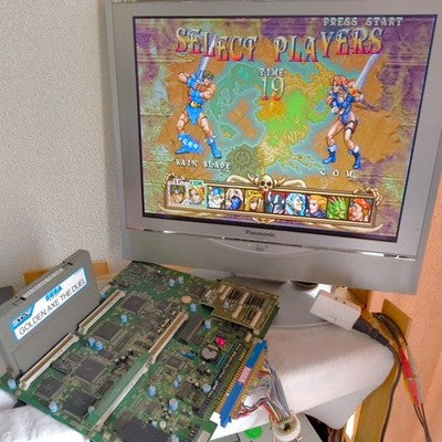 SEGA ST-V Golden Axe The Duel Arcade Cartridge with Manual and Cards Set Japan