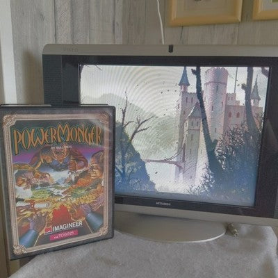 PowerMonger Bullfrog FM Towns CD-ROM Complete Set with Manuals Working Japan