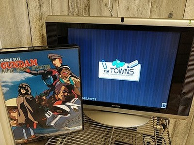 Mobile Suit Gundam Hyper Desert Operation FM Towns Japan Disc Boxed Working