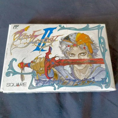 Square Final Fantasy II Famicom FC Cartridge Box Manual No Covers Set Japan