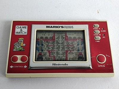 Vintage Nintendo Game and Watch Mario's Cement Factory Handheld Japan Working