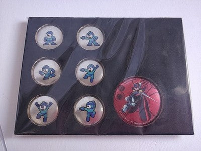 Rockman Megaman Collection Special Box PS1 PS2 7 Discs Pin Badges Not Tested