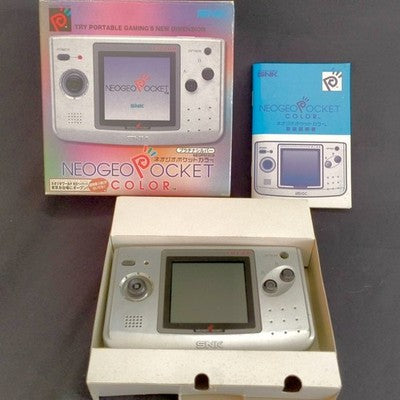 SNK Neo Geo Pocket Color Platinum Silver Handheld Console Working Complete Box