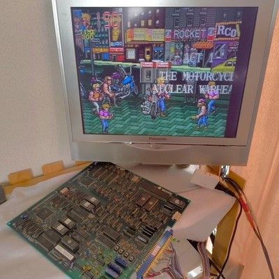 Technos The Combatribes JAMMA Arcade PCB Board Working with Instruction Cards