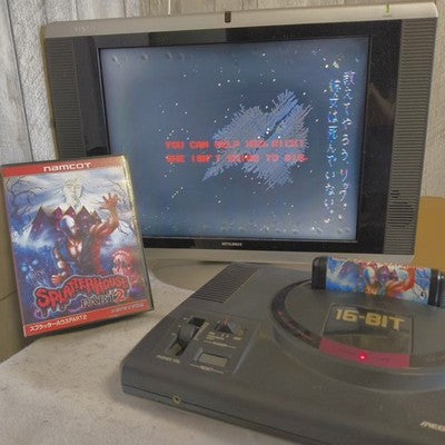 Namco Splatterhouse Part 2 Sega Mega Drive Cartridge Box Manual Working Japan