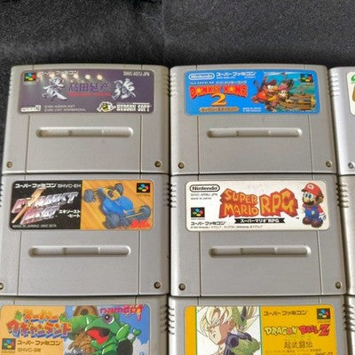 Super Famicom SFC Cartridge Bulk Lot of 16 Super Mario RPG Dragon Ball Z Japan