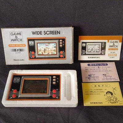 Vintage Nintendo Game & Watch FIRE ATTACK ID-29 wide Screen, Manual, Box, Japan