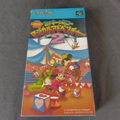 Mickey and Minnie Magical Adventure 2 Super Famicom Capcom Complete CIB Japan