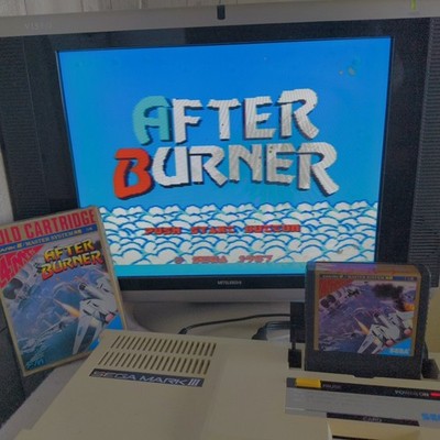 SEGA After Burner Mark III Master System Gold Cartridge 4M Complete Japan