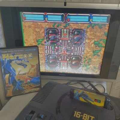 Tecno Soft Herzog Zwei Sega Mega Drive Complete Set Working Rare Japan Import