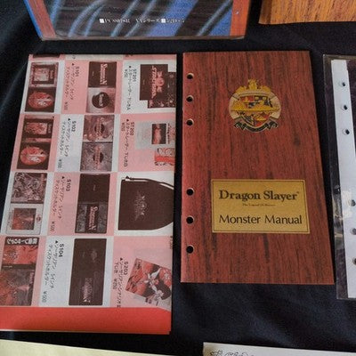 PC-8801 Dragon Slayer The Legend of Heroe Game Disks, Manual, Box, Partly tested