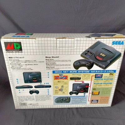 Sega Mega Drive Console System with Controller and AC Adapter Working Japan