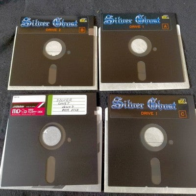 KSK Silver Ghost PC-8801 Floppy Disk Game Complete Set with Manual Japan Import