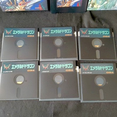 Emerald Dragon X68000 Glodia RPG Complete CIB Floppy Disk Working Rare Japan