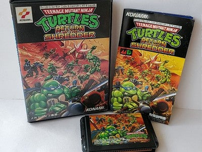 TMNT Return of the Shredder Sega Mega Drive Genesis Boxed Set Working Japan