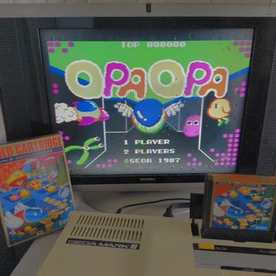 SEGA Opa Opa Mark III Master System Gold Cartridge 1M Mega Complete Japan