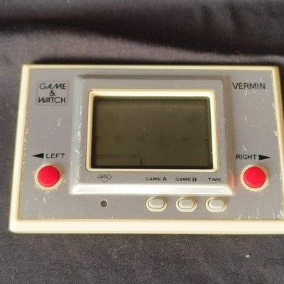 Vintage Nintendo Game & Watch VERMIN wide Screen, Manual, Box set, Japan Working