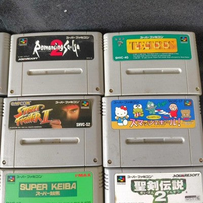 Super Famicom SFC Cartridge Bulk Lot of 16 Romancing SaGa Street Fighter Japan