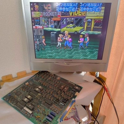 Technos The Combatribes JAMMA Arcade PCB Board Working with Instruction Cards