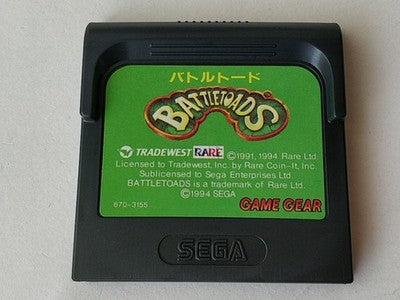 Battletoads SEGA Game Gear GG Cartridge Manual Complete Boxed Japan Working