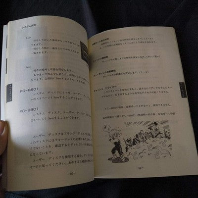 PC-8801 Vain Dream GLODIA Game Disks, Manual, Box, Partly tested, Japan