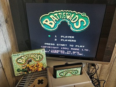 Battletoads Famicom NES Natsume Cartridge Manual Complete Boxed Japan Working