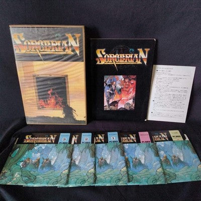 PC-8801 Sorcerian Game disks, w/manual, papers, Box set. Partly tested, Japan