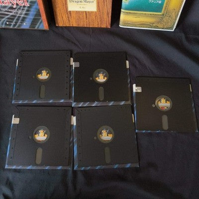 PC-8801 Dragon Slayer The Legend of Heroe Game Disks, Manual, Box, Partly tested