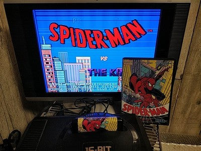 Spider Man Sega Mega Drive Genesis Cartridge Manual Boxed Set Japan Working