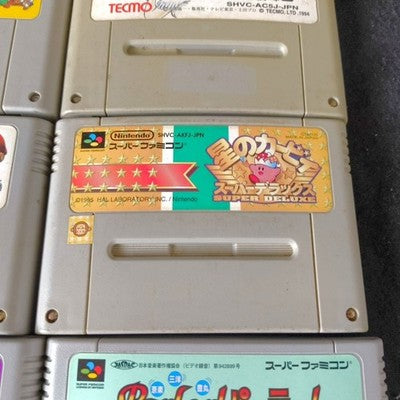 Super Famicom SFC Game Cartridge Bulk Lot of 9 Super Mario World RPG Kirby Japan