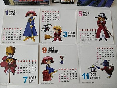 Cotton 2 Sega Saturn Shooter Game Disc Manual Boxed Set Bonus Calendar Working