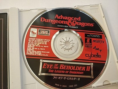Eye of the Beholder II Legend of Darkmoon FM Towns Marty CD-ROM Boxed Working