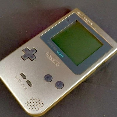 Nintendo Game Boy Light Gold Console Puzzle Bobble GB Cartridge Working Japan